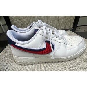 Nike Air Force 1 '07 LV8 "Chenille Swoosh" Red White Blue 823511-106 Men's 11.5